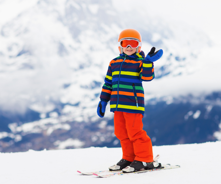 A child enjoying skiing 